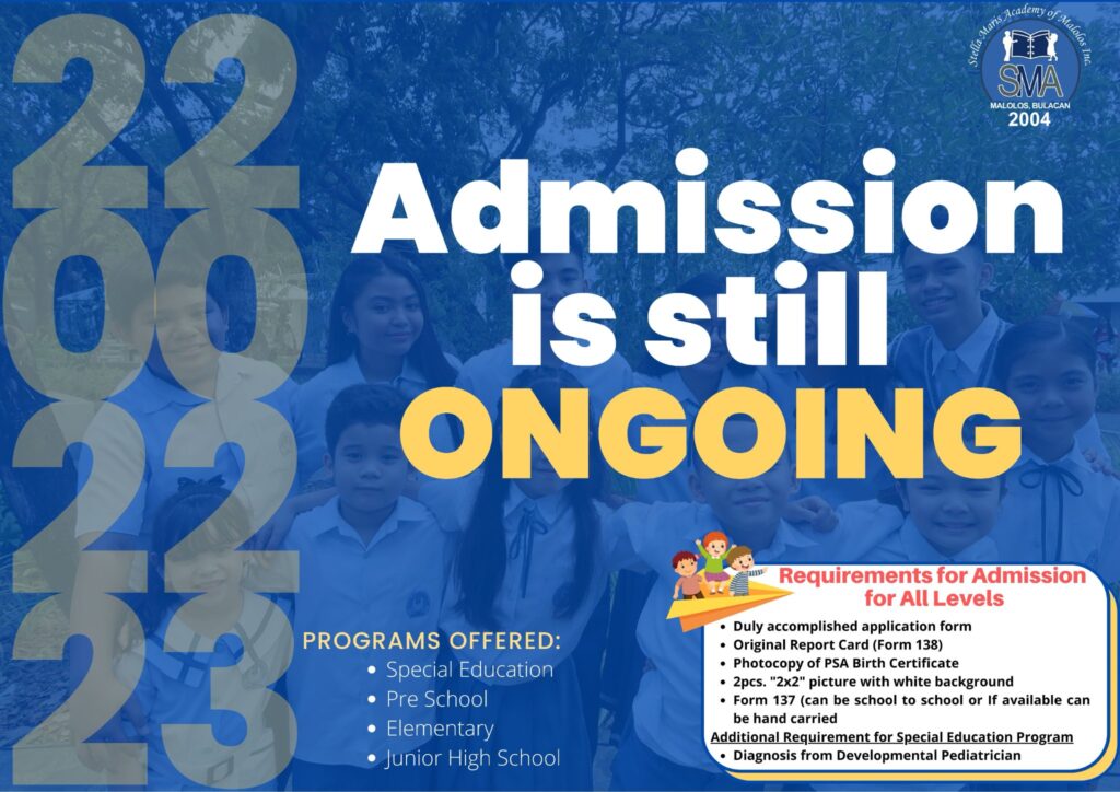 Admission is Still Ongoing - Stella Maris Academy of Malolos